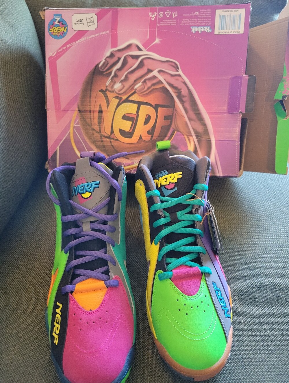 New Reebok Kamikaze II Nerf Kemp With Box Sz 12